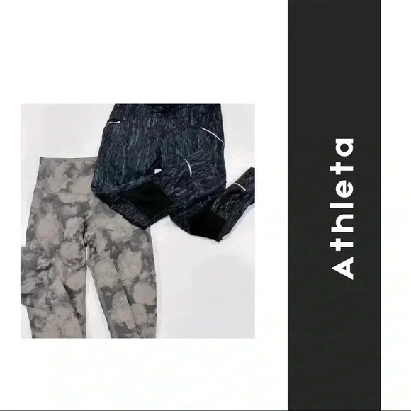 Athleta Leggings Bundle x2 size XXS 1 pair reflective cropped 1 pr. Long  ❤️❤️ - Picture 1 of 11